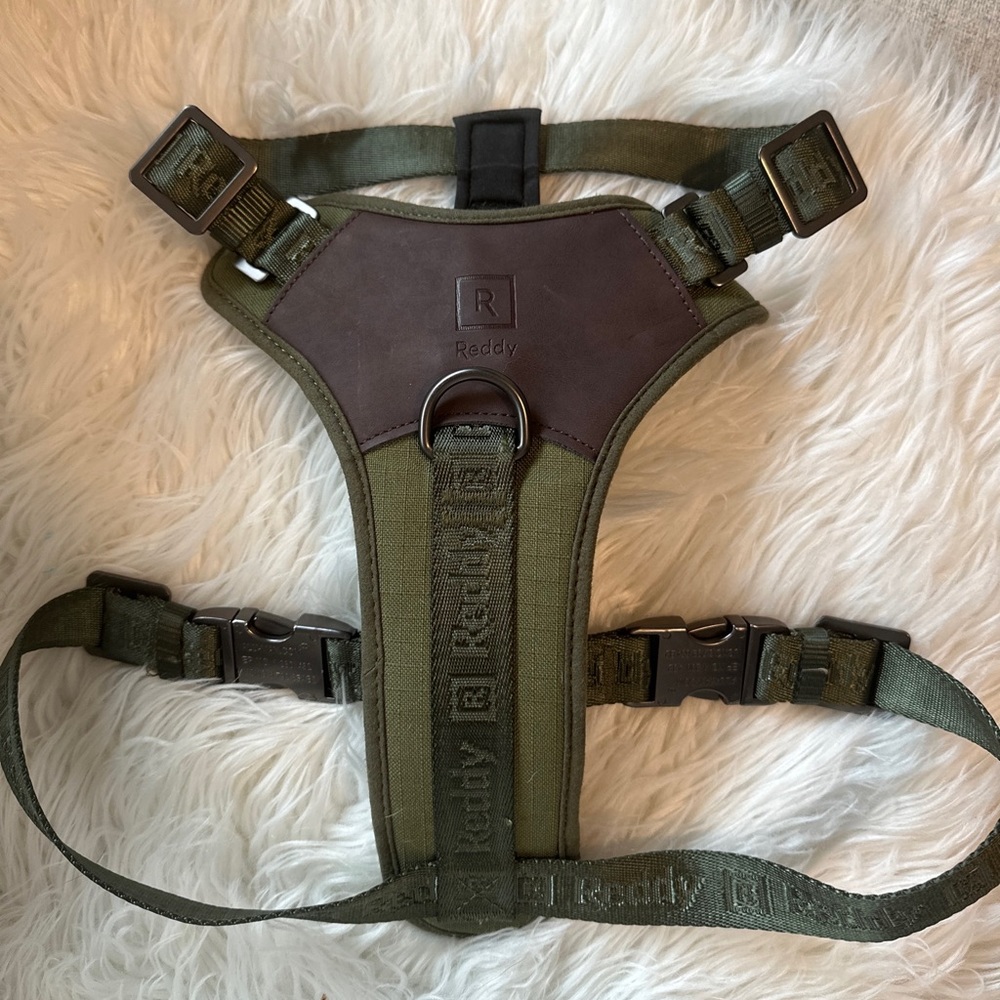 REDDY Green Olive Jacquard Dog Harness, 17-24in Medium